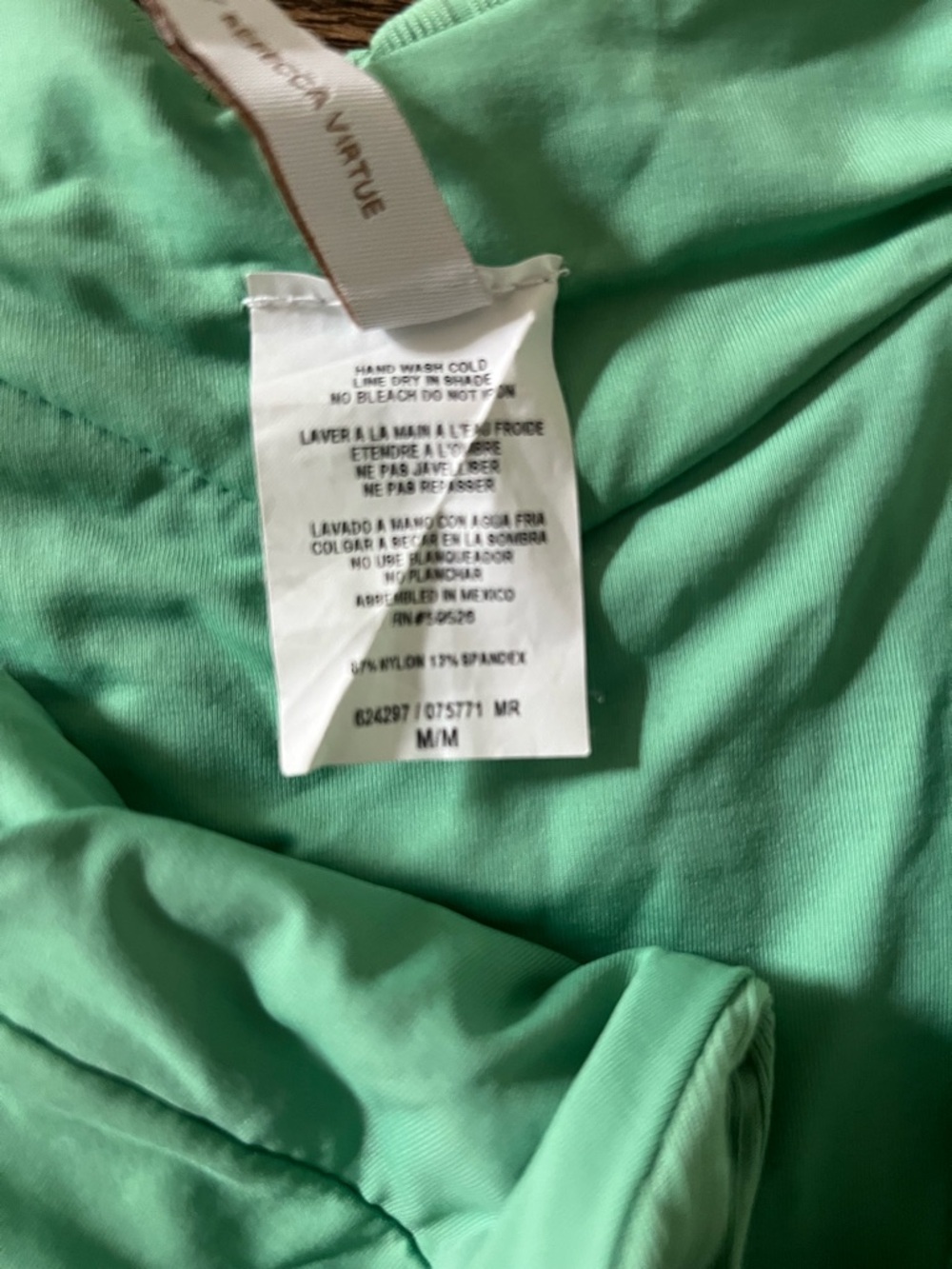 BECCA Ribbed Green Triangle Bikini - Picture 3 of 8